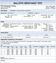 Load image into Gallery viewer, Level 3a ballistic plate - ballistic test report